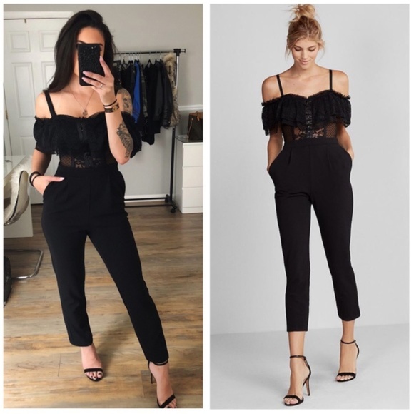 express lace bodice jumpsuit